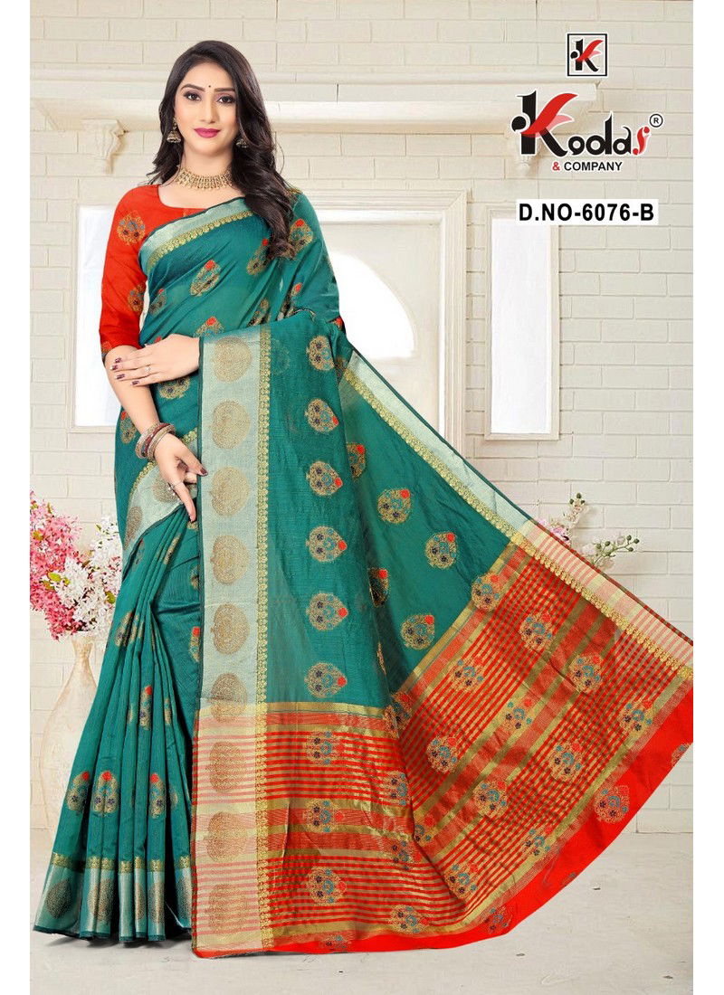 Zeenat 6076 Letest Feancy Cotton Silk Festive Wear Designer Saree Collection